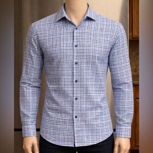 Hugo Boss Blue Checkered Shirt